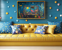 Vibrant abstract canvas art featuring bold colors, perfect as African American wall art for home decor.