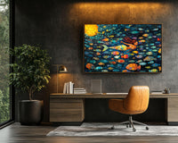 Colorful abstract canvas art featuring vibrant patterns, perfect for adding a touch of style to any space; african american wall art.