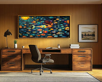 Vibrant abstract african american wall art featuring bold colors and dynamic shapes on canvas, perfect for home decor.