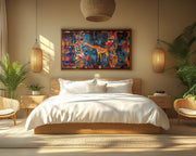 Giraffe Patchwork Quilt African American canvas print artwork view