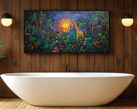 Colorful abstract painting featuring vibrant shapes, perfect as african american wall art for modern decor.