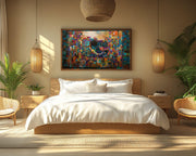 Mermaid Black with Quilt Design Caribbean wall art artwork view