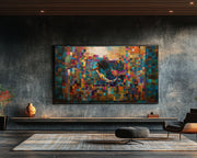 Mermaid Black with Quilt Design Caribbean wall art for home decor