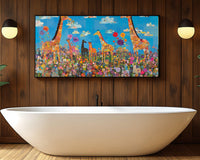 Colorful abstract expression featuring dynamic shapes, perfect as african american wall art for a vibrant living space.