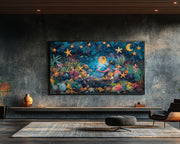 Mermaid at Moonlight Caribbean wall art for home decor