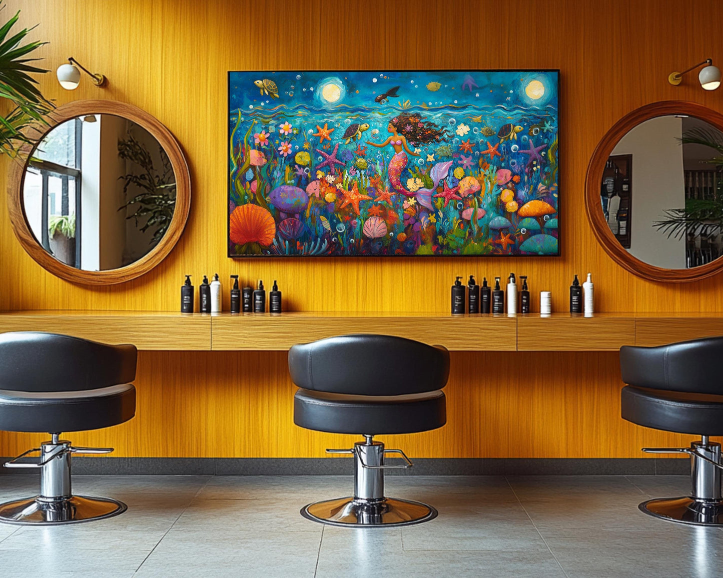 Playful Mermaid Canvas Art | Vibrant Ocean Scene