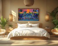 Vibrant abstract canvas art showcasing cultural elements, perfect as african american wall art for modern interiors.