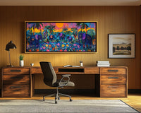 Colorful abstract painting featuring African American culture, perfect for adding character as african american wall art.