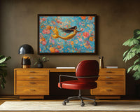 Bold and colorful abstract painting showcasing vibrant shapes, perfect as african american wall art for modern decor.