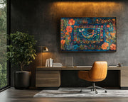 Vibrant Black Mermaid cultural wall decor print by MoomZee Artwork