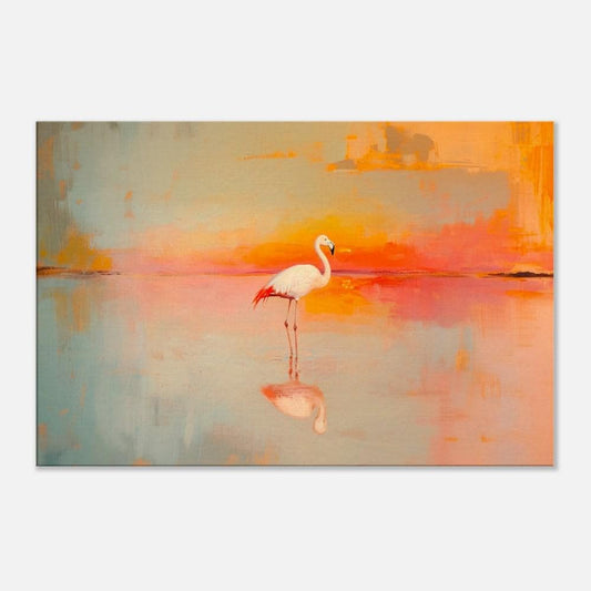 Flamingo Sunset Canvas Art - Tranquil Wall Decor for Living Room or Bedroom