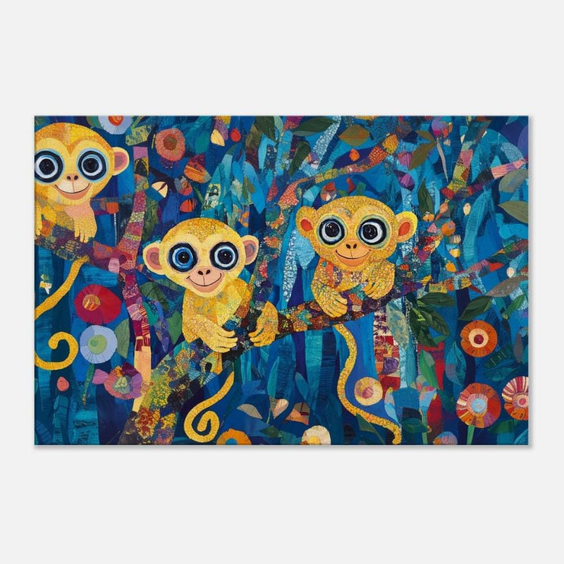 Cheerful Monkeys African American Wall Art Canvas Print