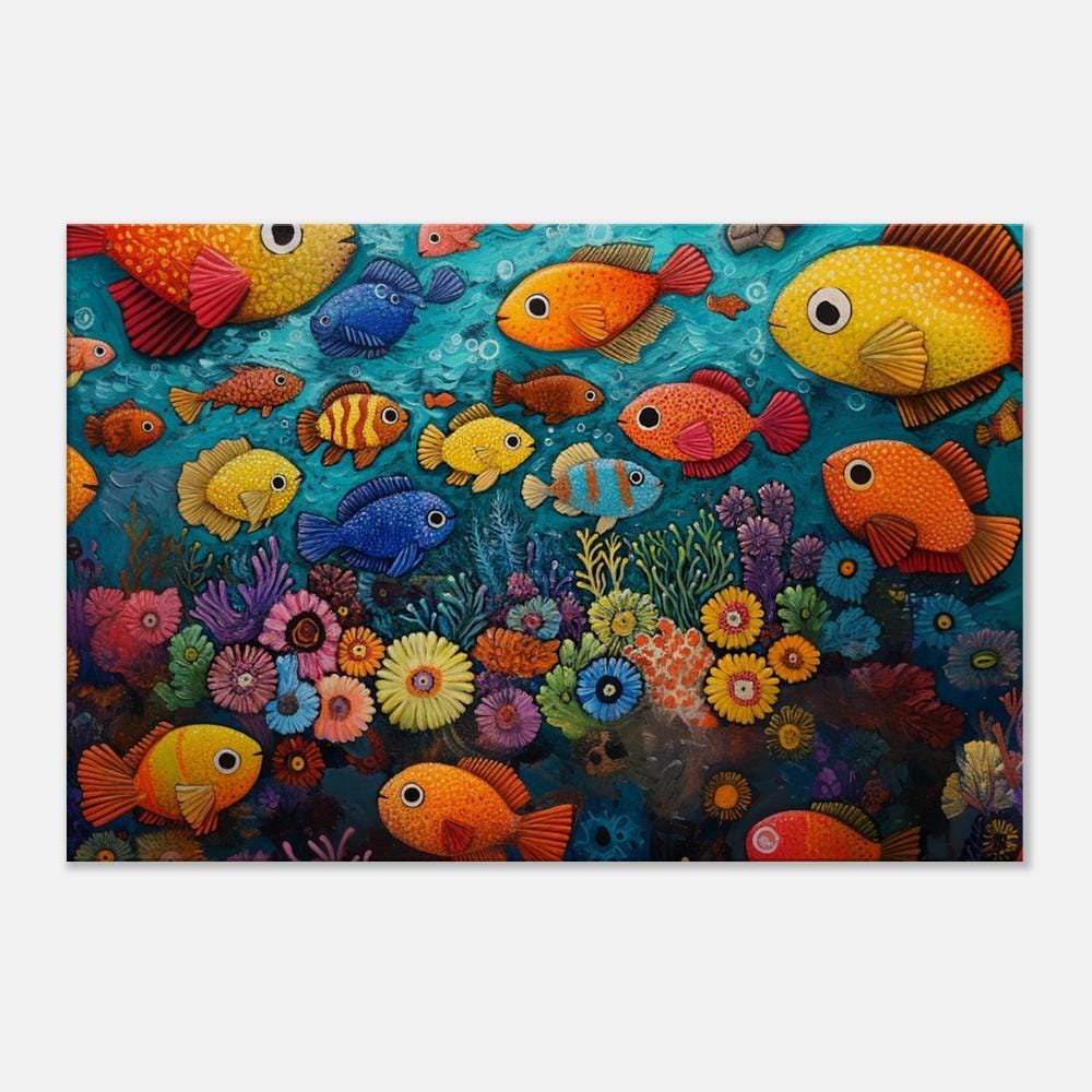Tropical Fish canvas art featuring vibrant colors, ideal as unique African American wall art for any space.