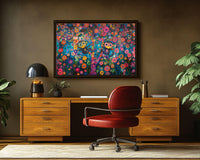 Abstract canvas art featuring vibrant colors and patterns, perfect as African American wall art for modern decor.