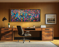 Colorful abstract painting showcasing vibrant shapes, perfect as African American wall art for contemporary decor.