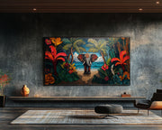 Tropical Elephant Caribbean wall art for home decor