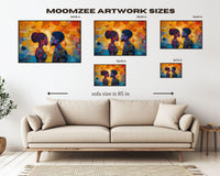 Vibrant abstract canvas art featuring bold colors, perfect as African American wall art for modern decor.