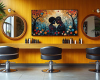 Vibrant abstract african american wall art featuring bold colors and dynamic shapes, perfect for modern decor.