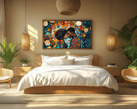 Vibrant canvas art featuring an African American woman, perfect as African American wall art for cultural inspiration.