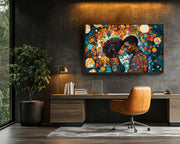 Abstract Love Black Couple Black love wall art artwork view