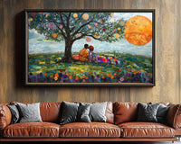 Colorful abstract canvas art showcasing an African American woman, perfect as vibrant African American wall art for any space.