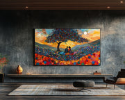 Romantic Sunset Picnic cultural wall decor print by MoomZee Artwork