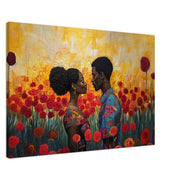 Golden Field Black Love canvas art featuring a vibrant landscape celebrating African American love and culture.