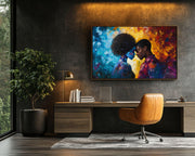 Romantic Black Couple Black love wall art artwork view