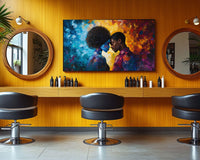 Vibrant abstract canvas art showcasing African American heritage, perfect for enhancing any living space as wall art.
