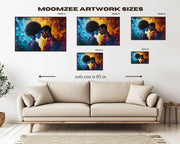 Alternate view of Romantic Black Couple Black love wall art canvas print