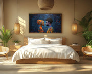 Close-up of Quilted Black Couple Black love wall art detail