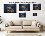 Alternate view of Quilted Black Couple Black love wall art canvas print