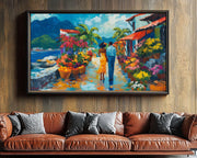 Caribbean Love Stroll Black Caribbean wall art for home decor