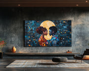 Quilted Black Couple Black love wall art for home decor