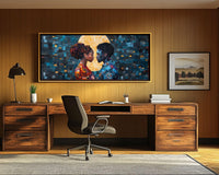 Vibrant abstract canvas art featuring African American themes, perfect for enhancing your home decor with personality.