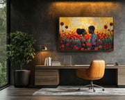 Golden Field Black Love cultural wall decor print by MoomZee Artwork