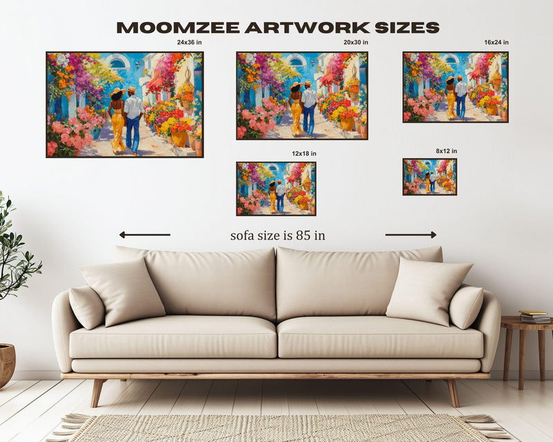 Caribbean Love Stroll African American Wall Art Canvas