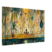 Meditative silhouette abstract artwork, showcasing African American wall art in calming colors and fluid shapes.