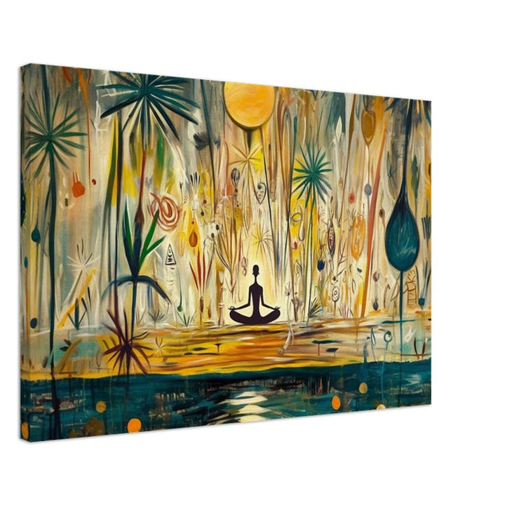 Meditative silhouette abstract artwork, showcasing African American wall art in calming colors and fluid shapes.