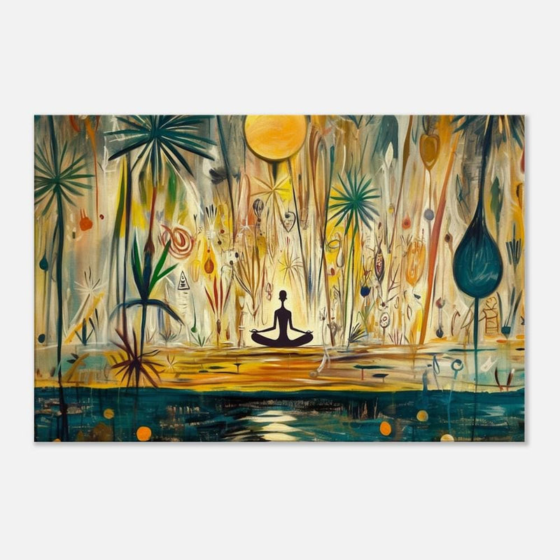 Meditative Silhouette Abstract African American Wall Art