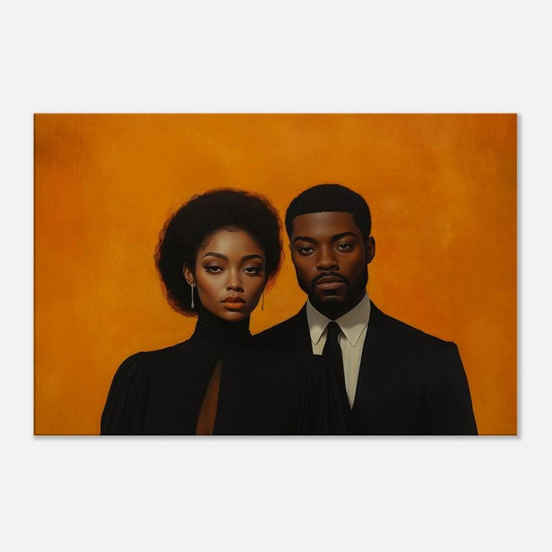 Elegant Black Couple African American Wall Art Canvas