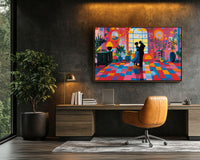 Vibrant abstract canvas art showcasing bold colors, perfect for modern decor as African American wall art.