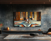 Vibrant African American wall art featuring colorful abstract figures and expressions on canvas.