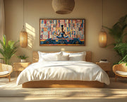 Meditative Black Woman Quilt African American wall art artwork view