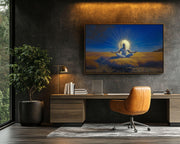 Moonlit Meditative Black Man African American wall art artwork view