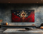 Radiant Black Goddess Celestial Canvas Art