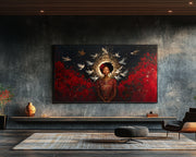 Radiant Black Goddess Celestial cultural wall decor print by MoomZee Artwork