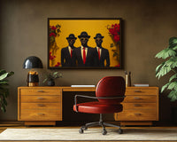 Vibrant African American wall art featuring a bold abstract design, perfect for modern home decor.