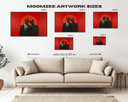 Alternate view of Confident Black Couple Red Black love wall art canvas print