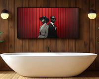 Colorful abstract art piece showcasing vibrant shapes, perfect as african american wall art for modern home decor.